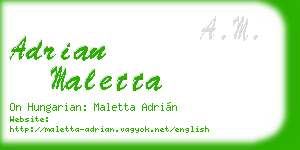 adrian maletta business card