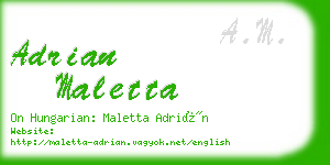 adrian maletta business card
